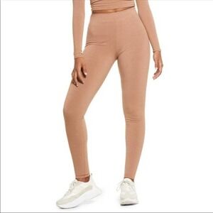 NAKED WARDROBE Snatched Rib Leggings In Coco Tan Brown Size Small NEW